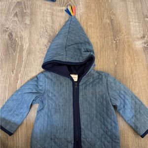 Hanna Andersson Quilted Blue Baby Hoodie